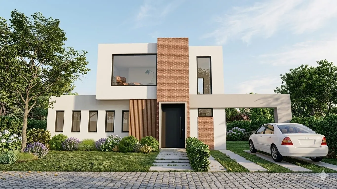 Render de la fachada frontal